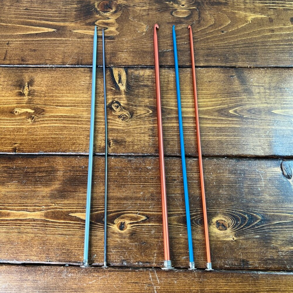 Vintage Boye USA Knitting Needles & Crochet Hooks Set